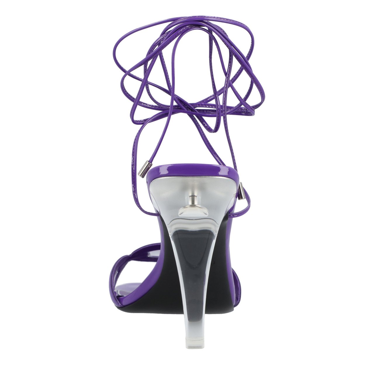 Valentino Purple Leather Chain Sandals Purple Paars
