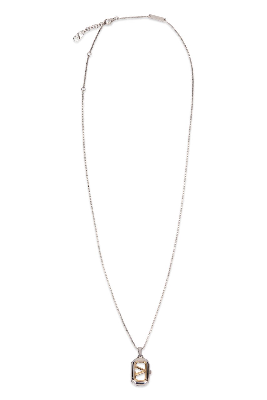 Valentino Silver plated metal necklace Goud