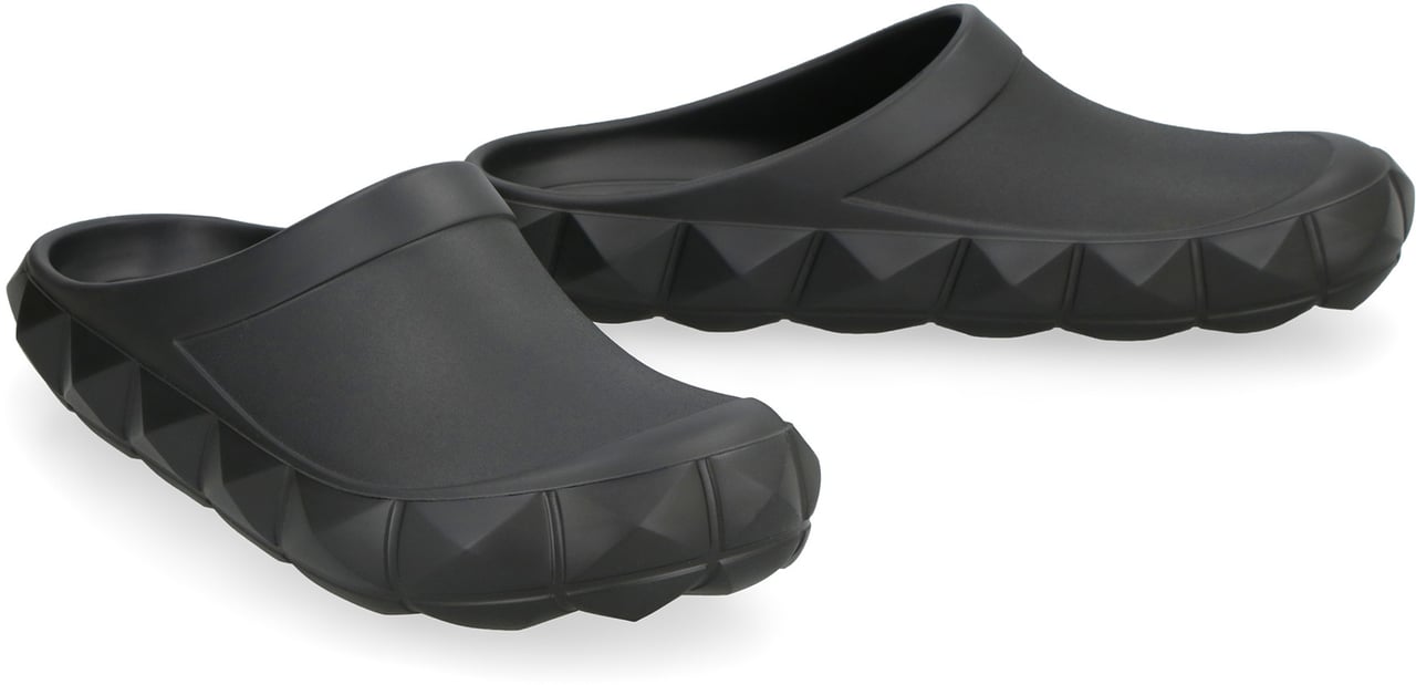 Valentino Valentino Garavani - Slides Roman Stud Turtle in rubber Zwart