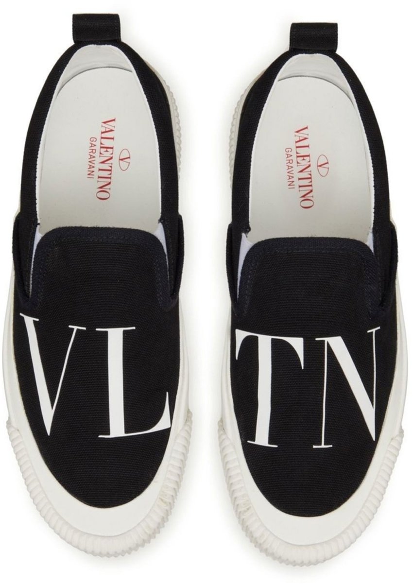 Valentino Vltn Logo Slip On Sneakers Zwart