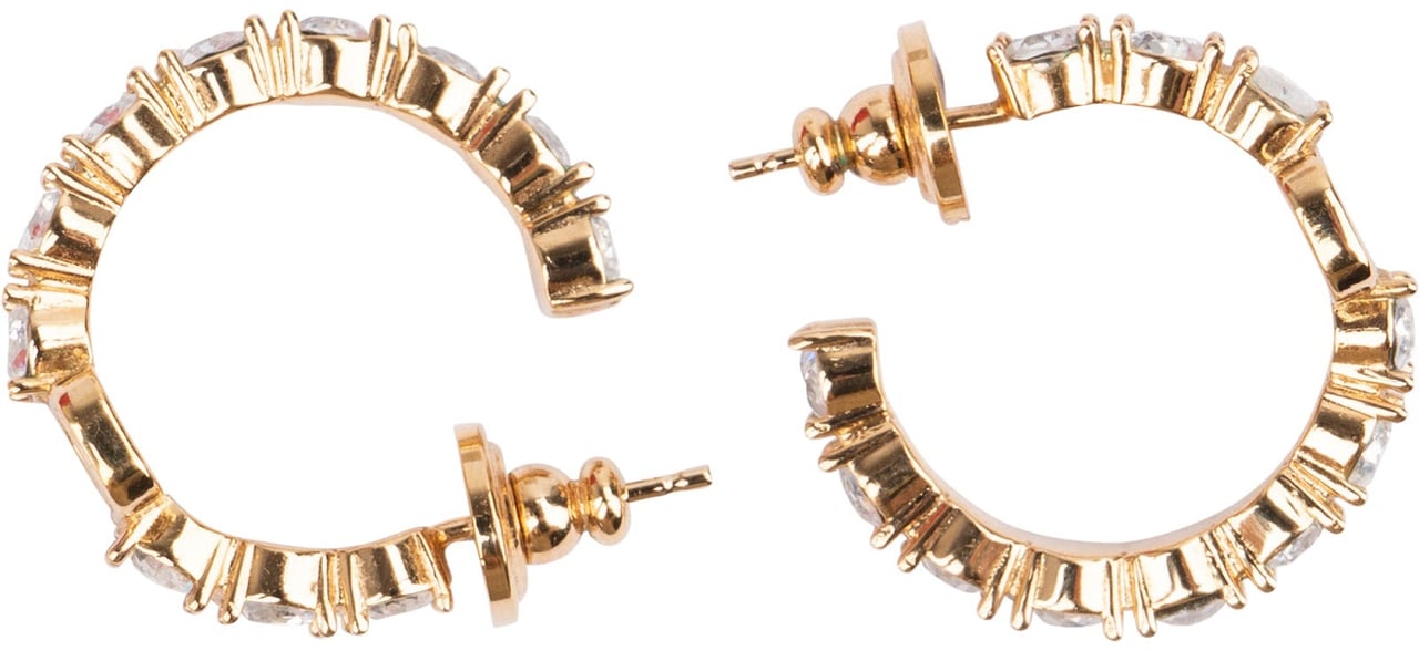Valentino Garavani VLogo Signature Crystal Hoop Earrings Goud
