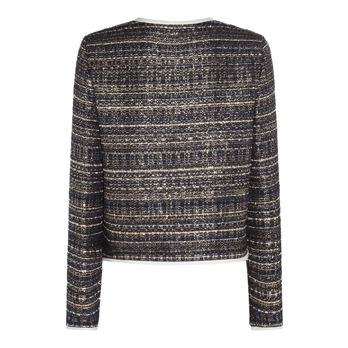 Valentino Blue Tweed Cropped Line Blazer Grijs