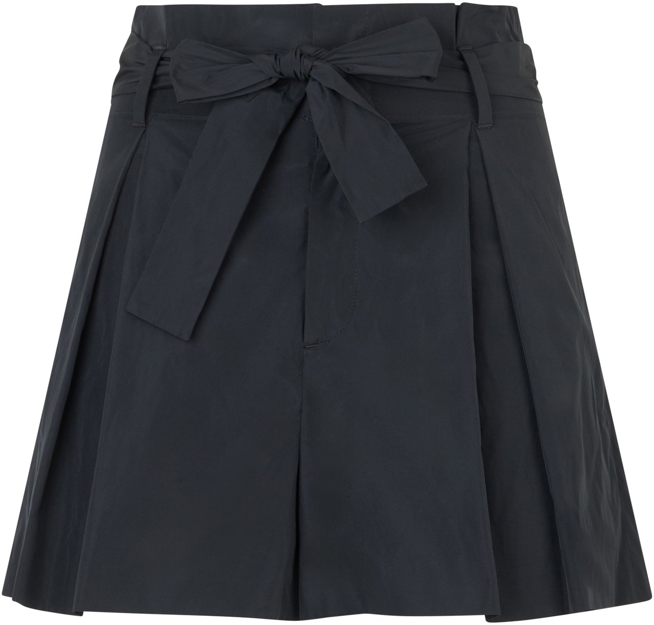 Valentino Elegant black short trousers with a refined bow. Zwart
