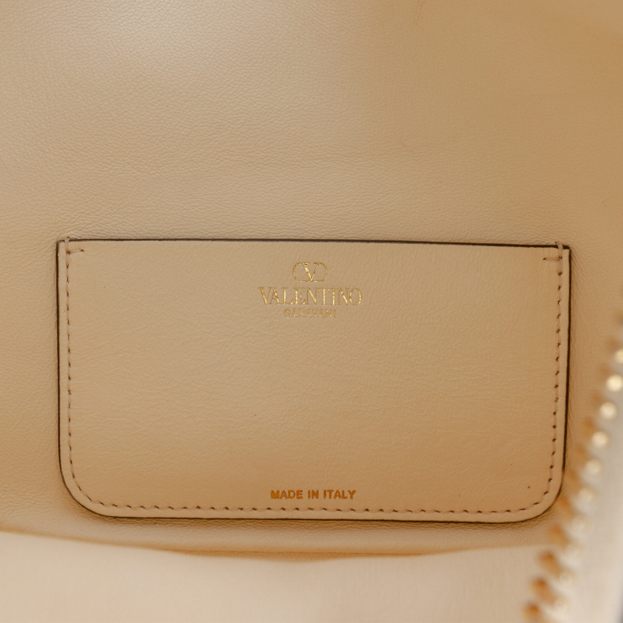 Valentino Small Grainy Calfskin VLogo Moon Hobo Wit