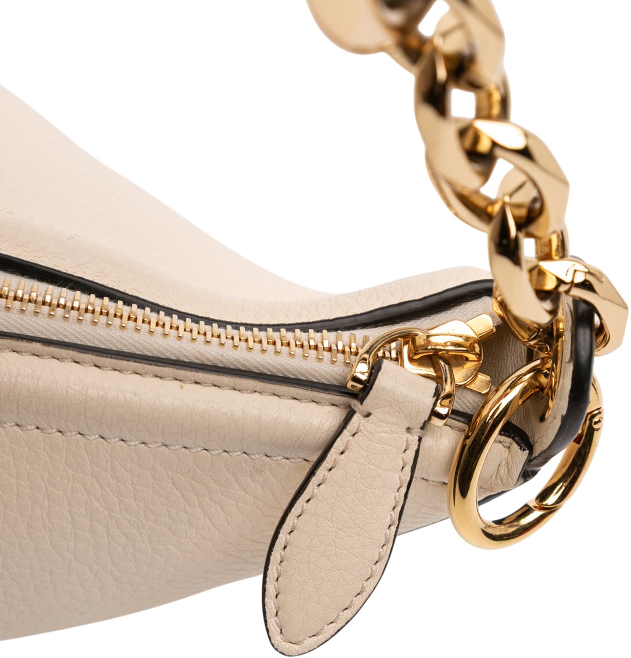 Valentino Small Grainy Calfskin VLogo Moon Hobo Wit