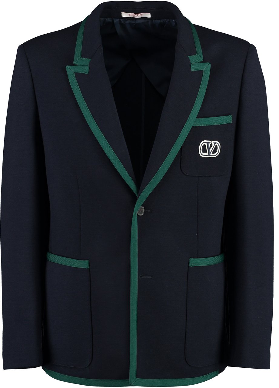 Valentino Wool single-breasted blazer Navy