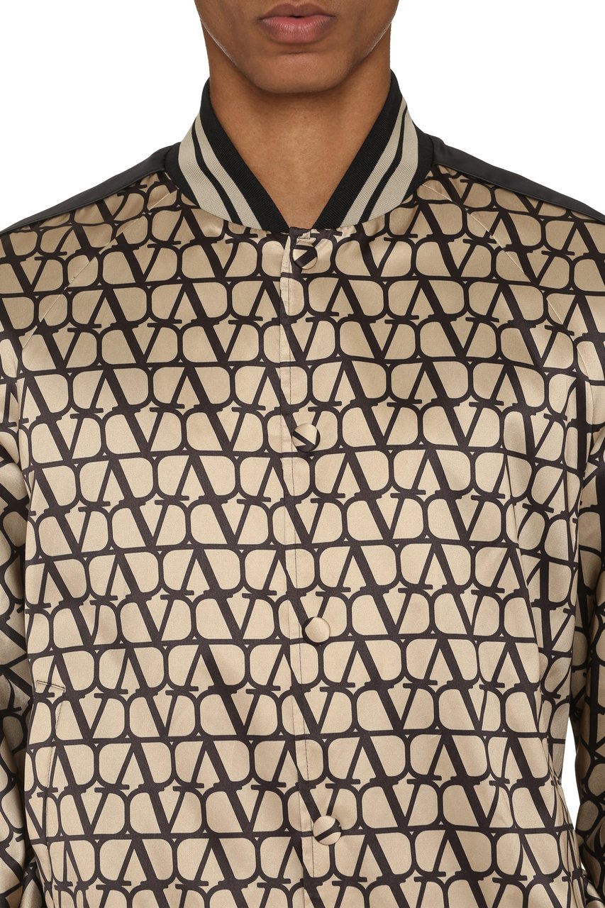 Valentino Printed bomber jacket Beige