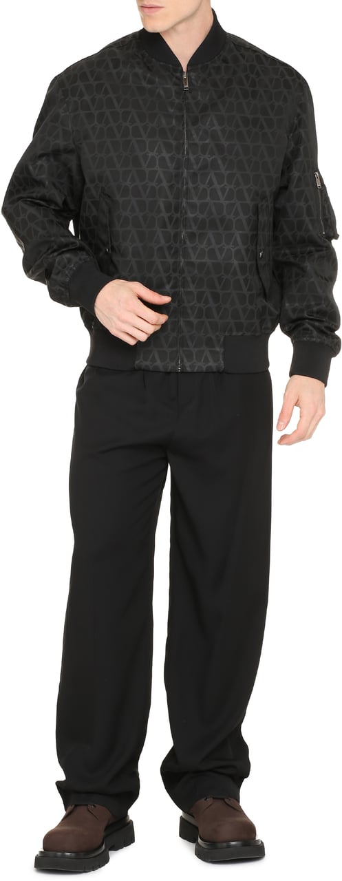 Valentino Nylon bomber jacket Zwart