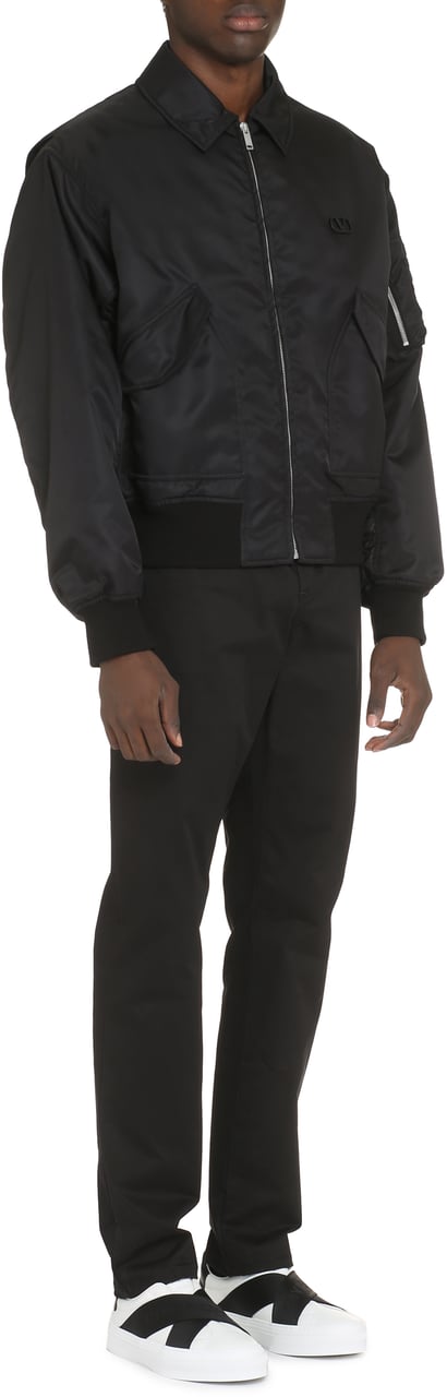 Valentino Nylon bomber jacket Zwart
