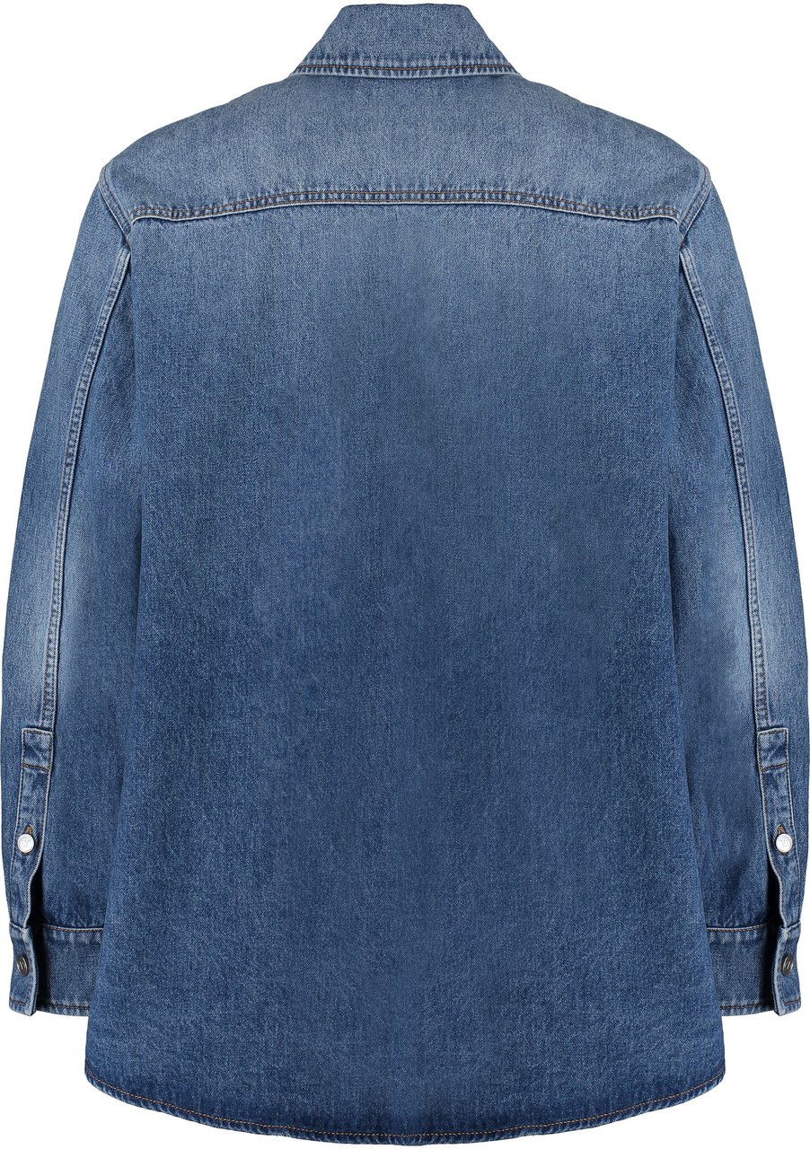Valentino Overshirt in denim Blauw