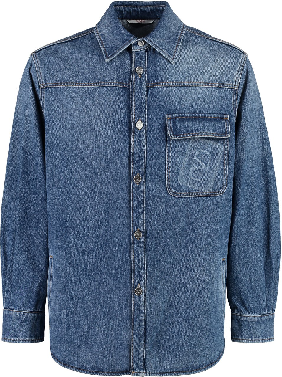 Valentino Overshirt in denim Blauw