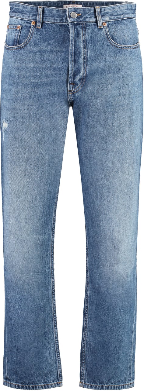Valentino 5-pocket straight-leg jeans Blauw
