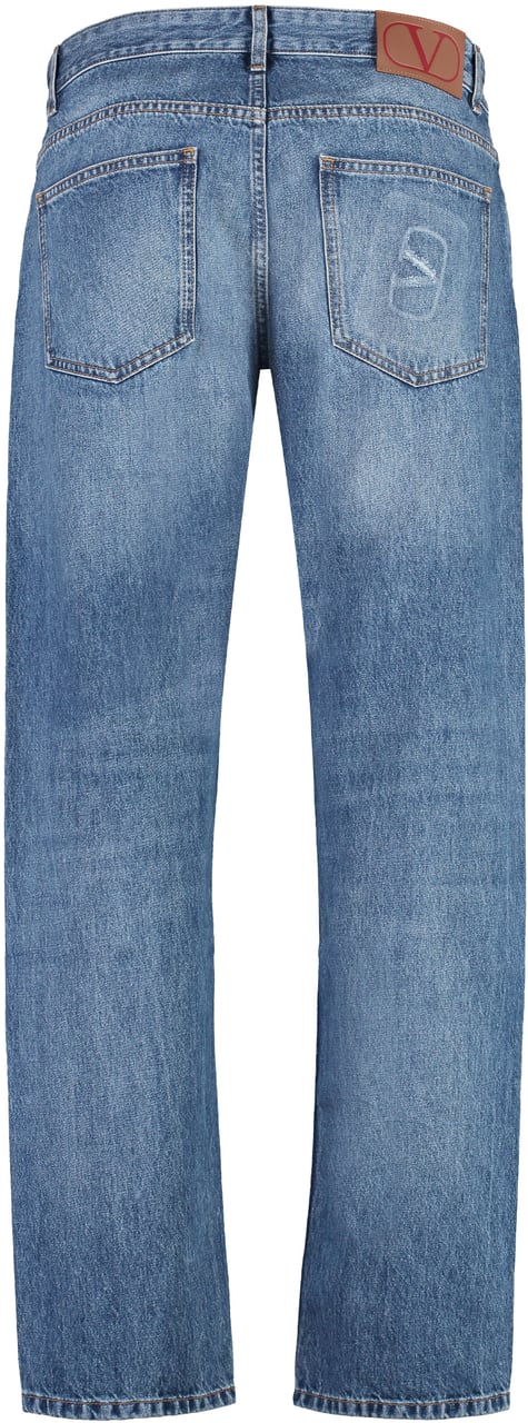 Valentino 5-pocket straight-leg jeans Blauw