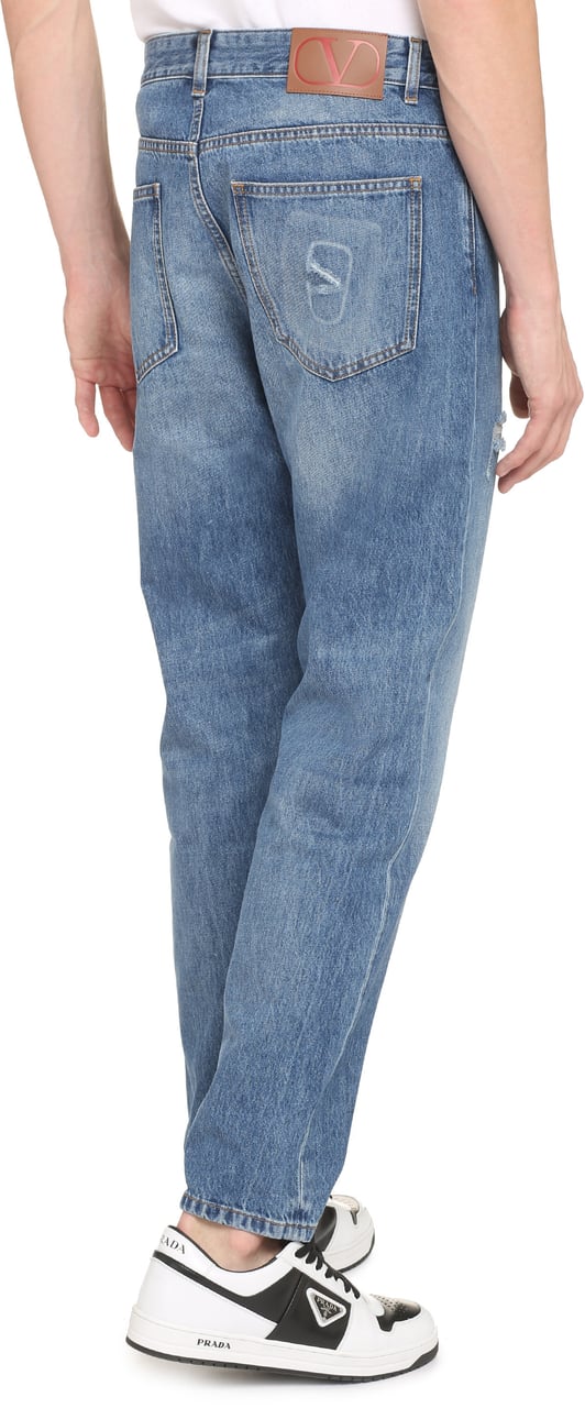 Valentino 5-pocket straight-leg jeans Blauw
