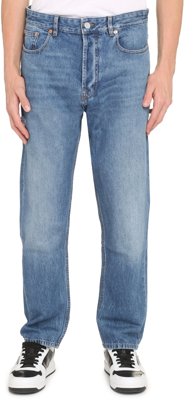 Valentino 5-pocket straight-leg jeans Blauw