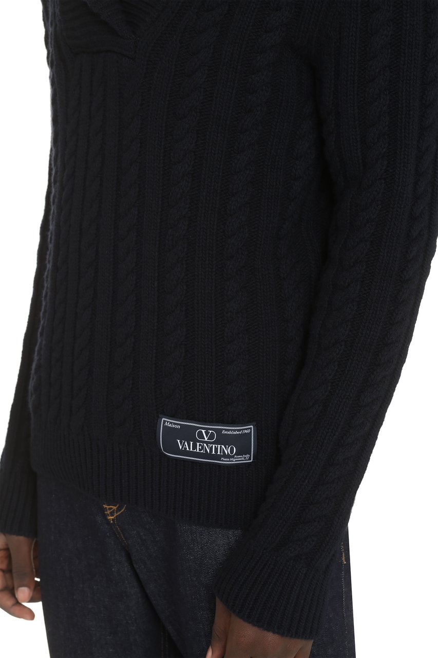 Valentino Cable knit sweater Navy