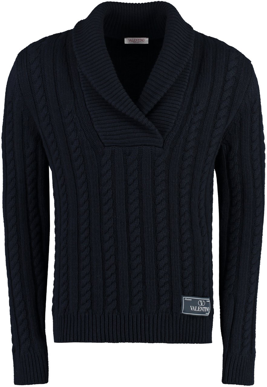 Valentino Cable knit sweater Navy