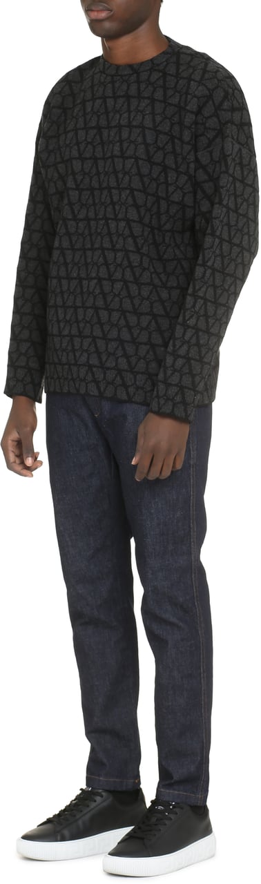Valentino Crew-neck wool sweater Grijs