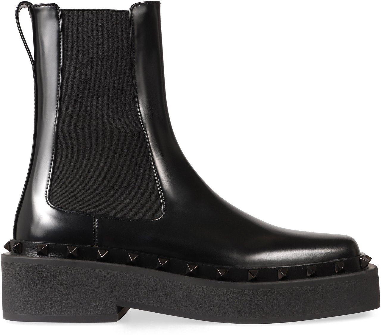 Valentino Rockstud M-Way leather chelsea boots Zwart