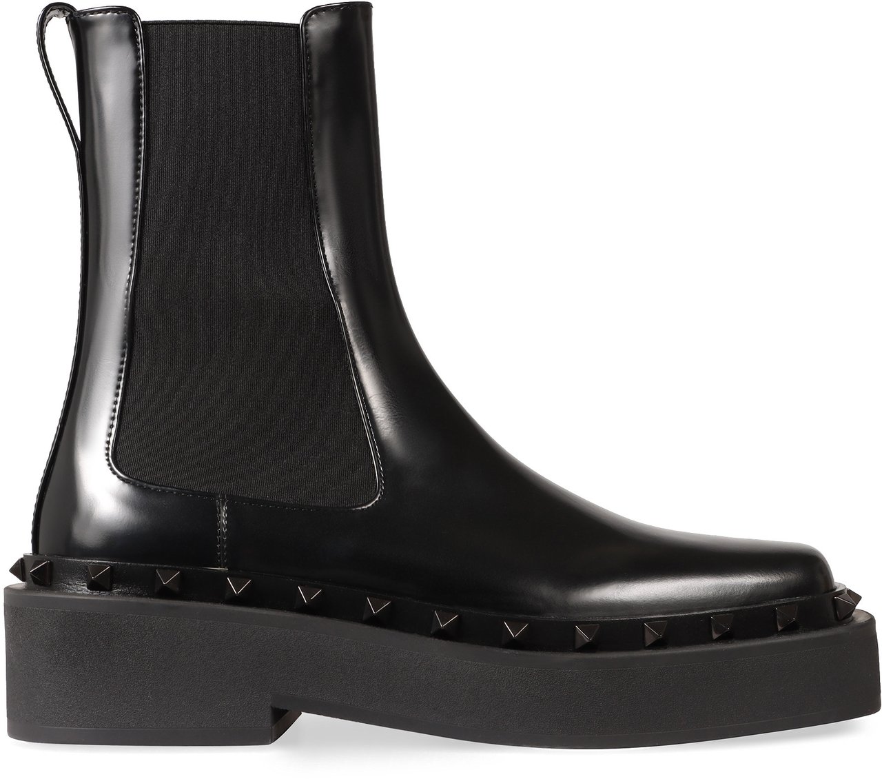 Valentino Rockstud M-Way leather chelsea boots Zwart