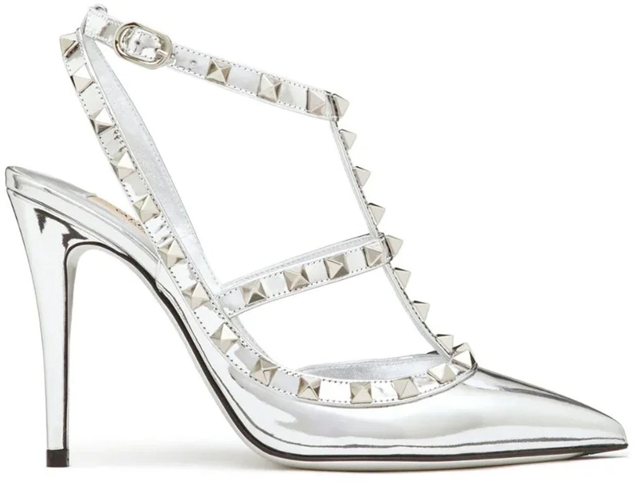 Valentino Valentino Garavani Rockstud Leather Pumps Zilver