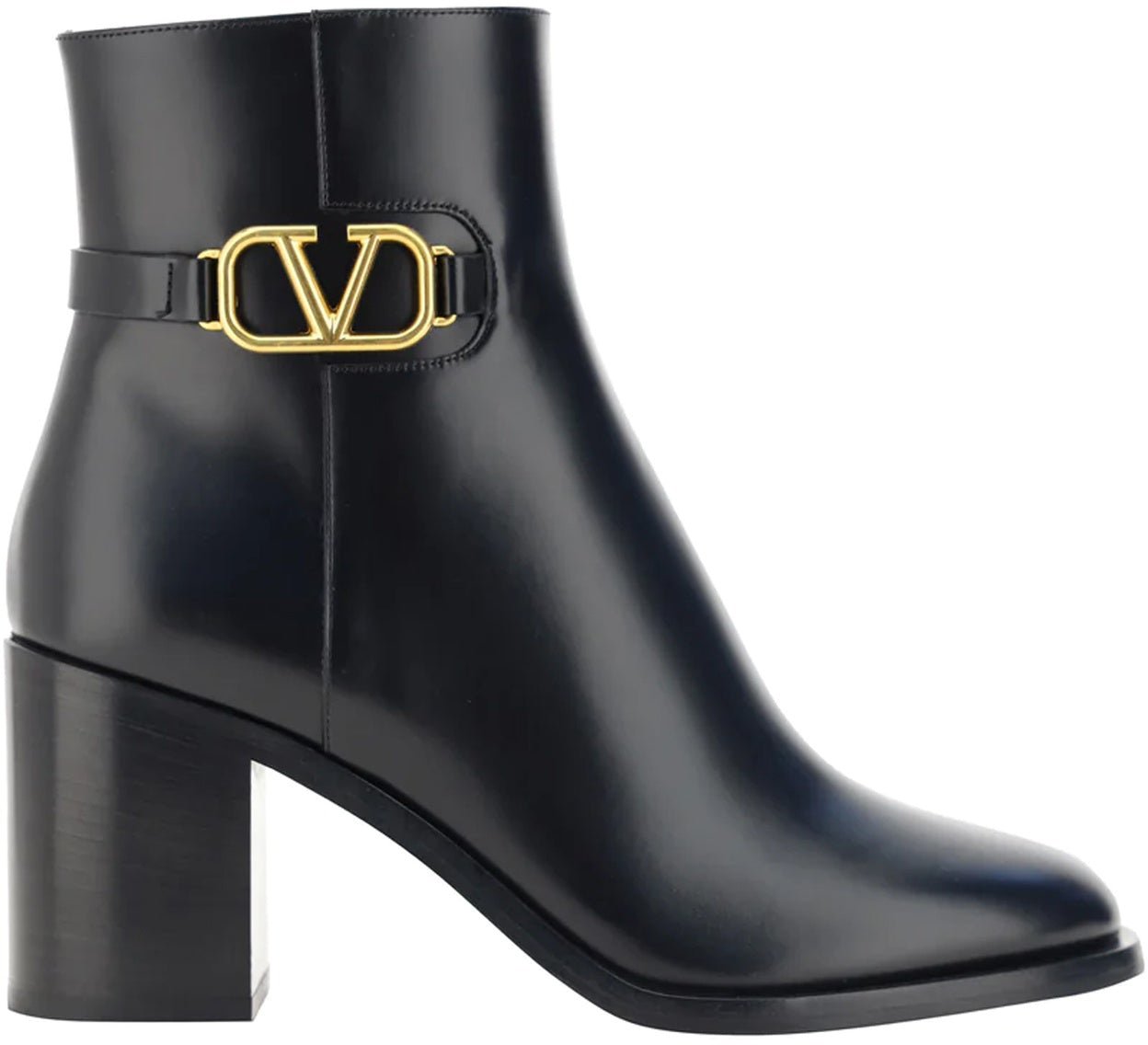 Valentino Valentino Garavani VLogo Leather Ankle Boots Zwart