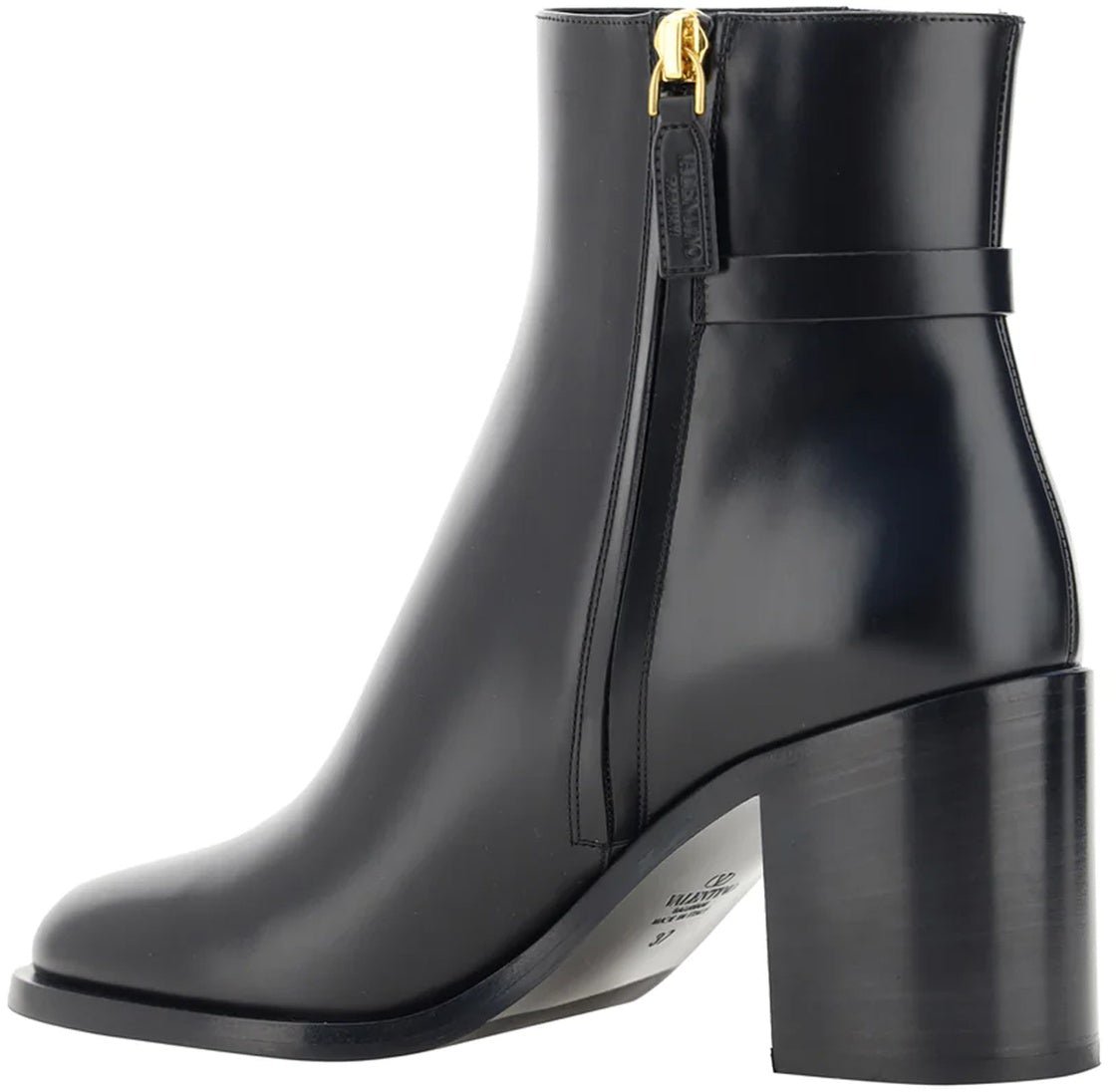 Valentino Valentino Garavani VLogo Leather Ankle Boots Zwart