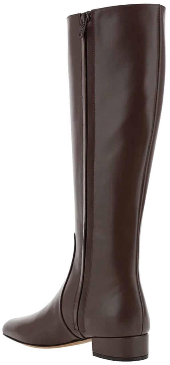 Valentino Garavani Leather Logo Boots Bruin