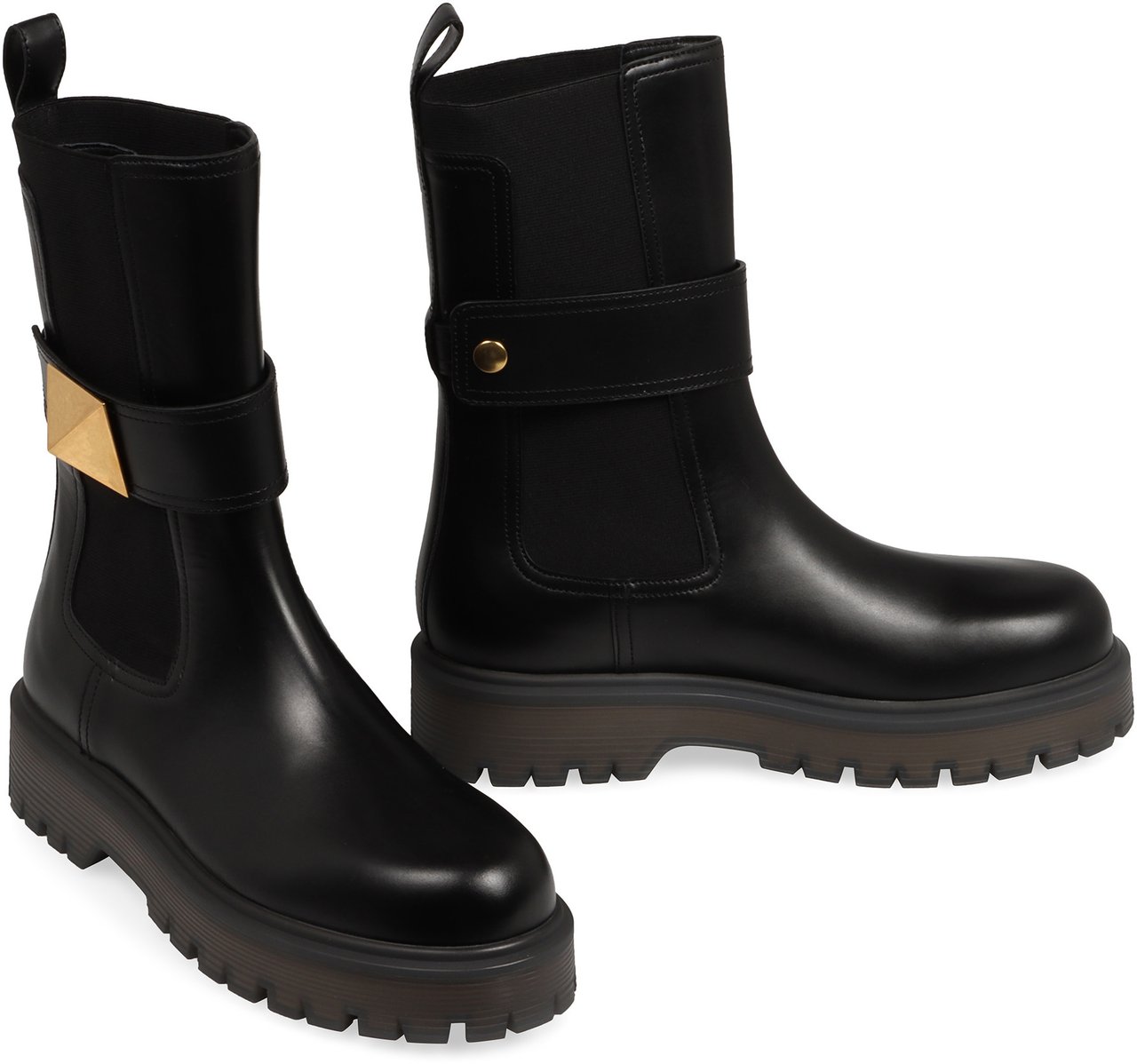 Valentino One Stud leather Chelsea boots Zwart