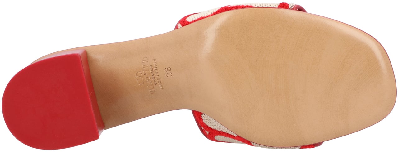 Valentino Vlogo Heel Slides Red Rood