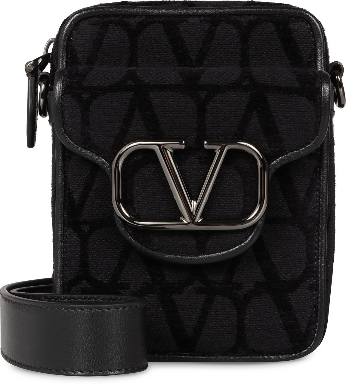 Valentino Locò messenger bag with logo Zwart