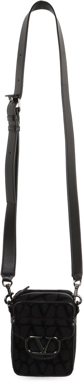 Valentino Locò messenger bag with logo Zwart