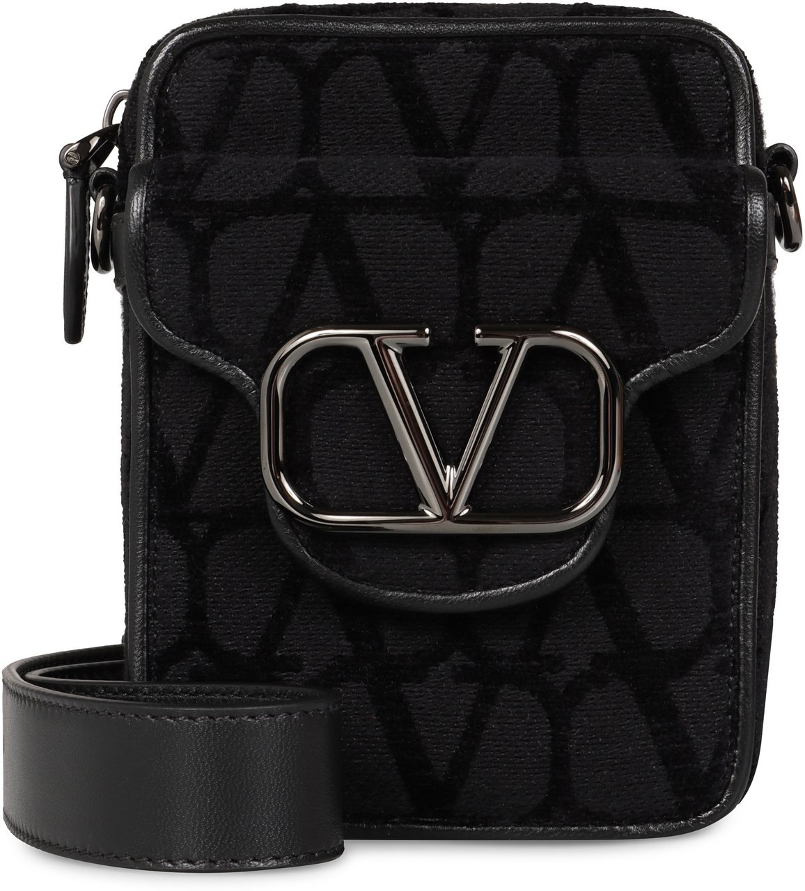 Valentino Locò messenger bag with logo Zwart