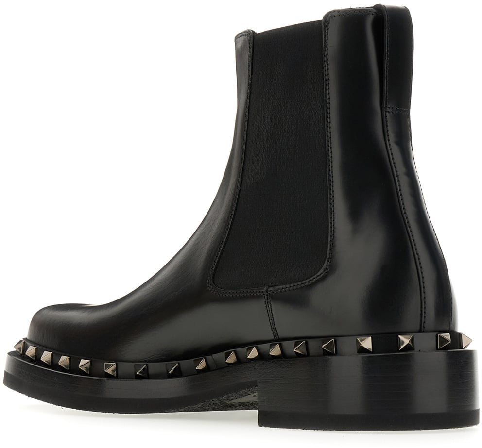 Valentino Valentino Black leather ankle boots Zwart