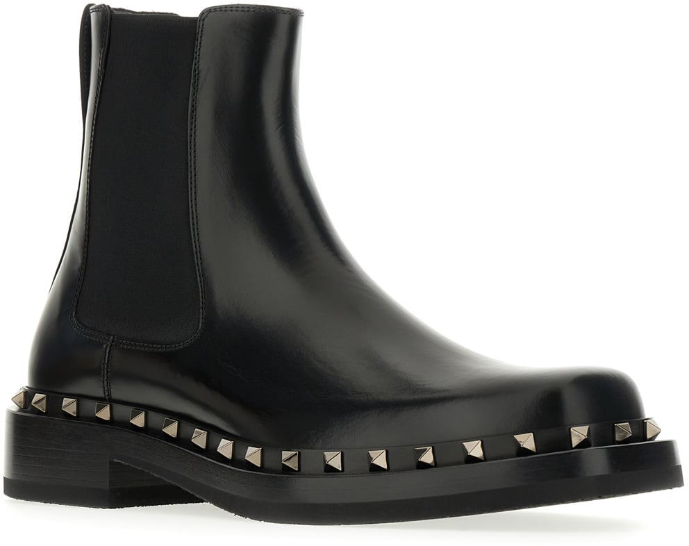 Valentino Valentino Black leather ankle boots Zwart