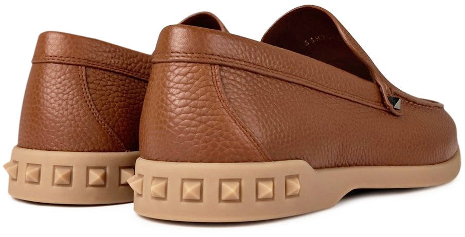 Valentino Rockstud Slip On Loafers Bruin