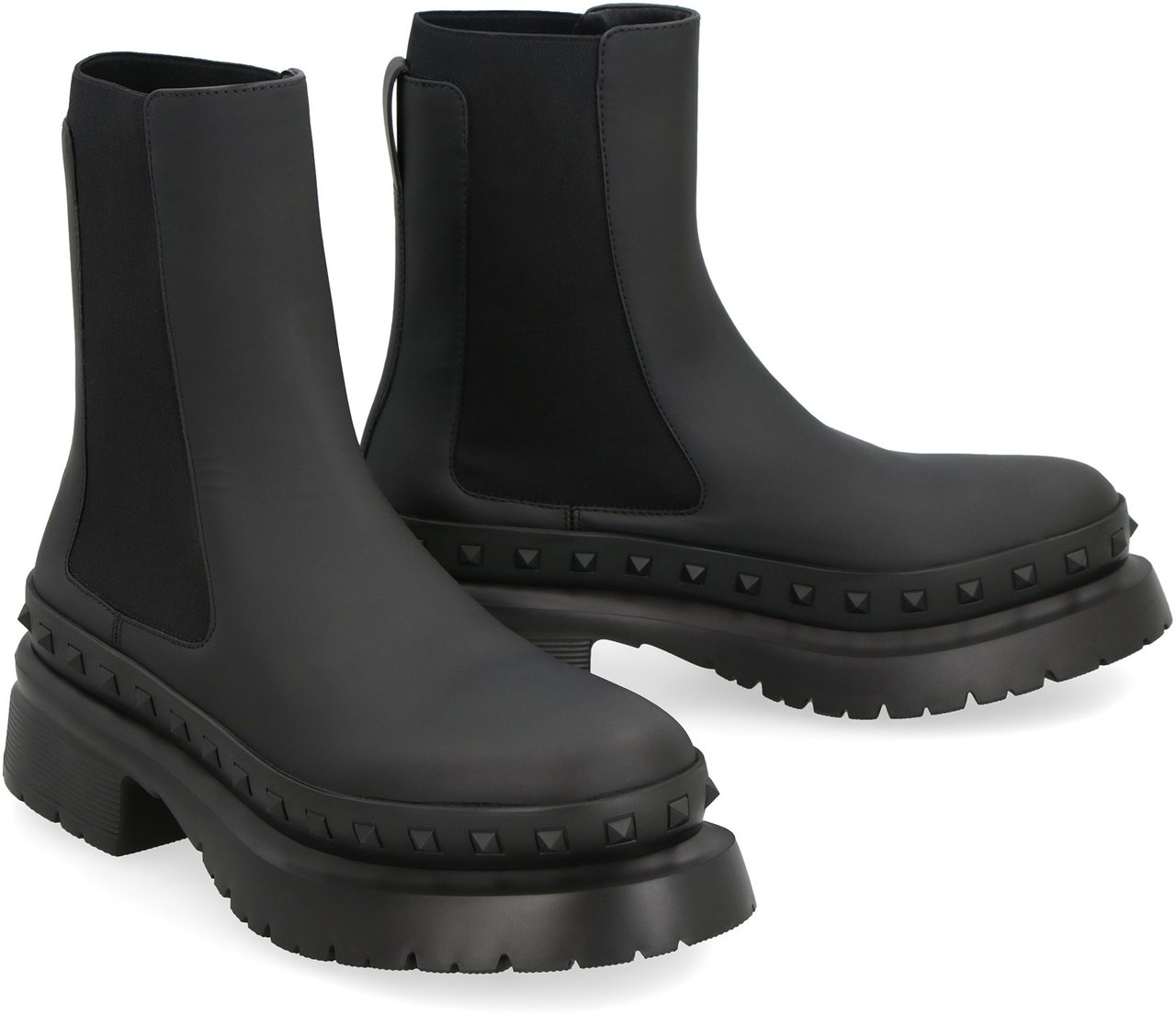 Valentino Rockstud M-Way leather Chelsea boots Zwart
