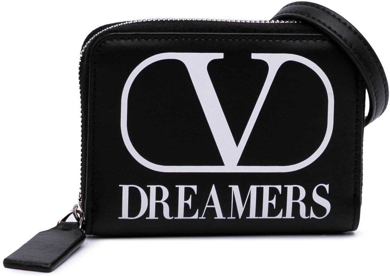 Valentino Leather VLogo Dreamers Neck Wallet Zwart