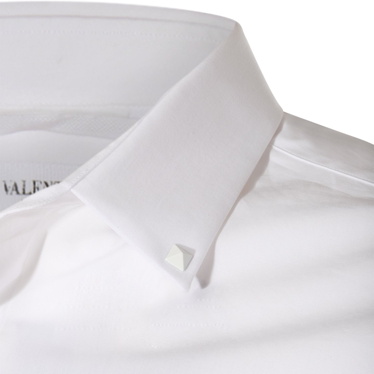 Valentino White Cotton Stud Detailing Shirt Wit