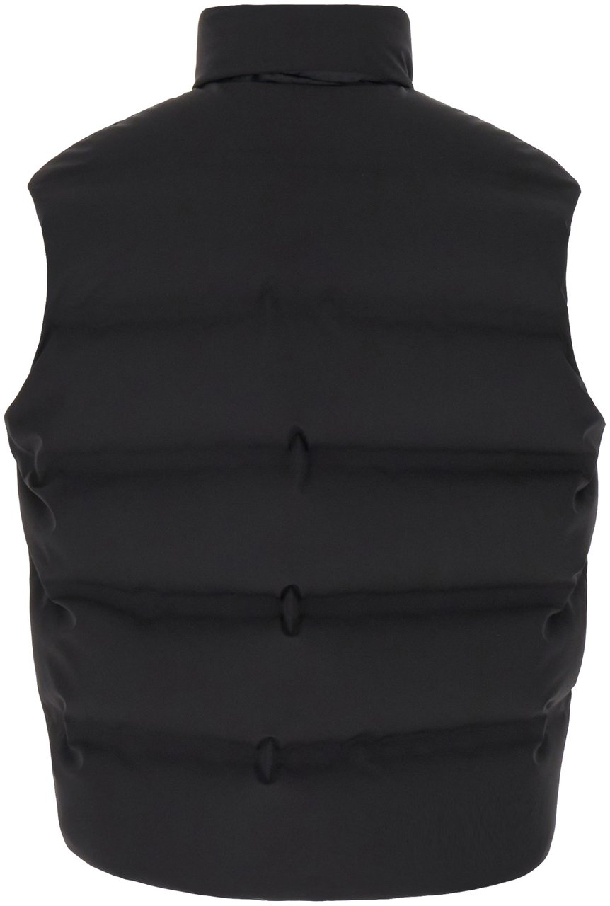 Valentino Valentino Black stretch nylon blend sleeveless padded jacket Zwart