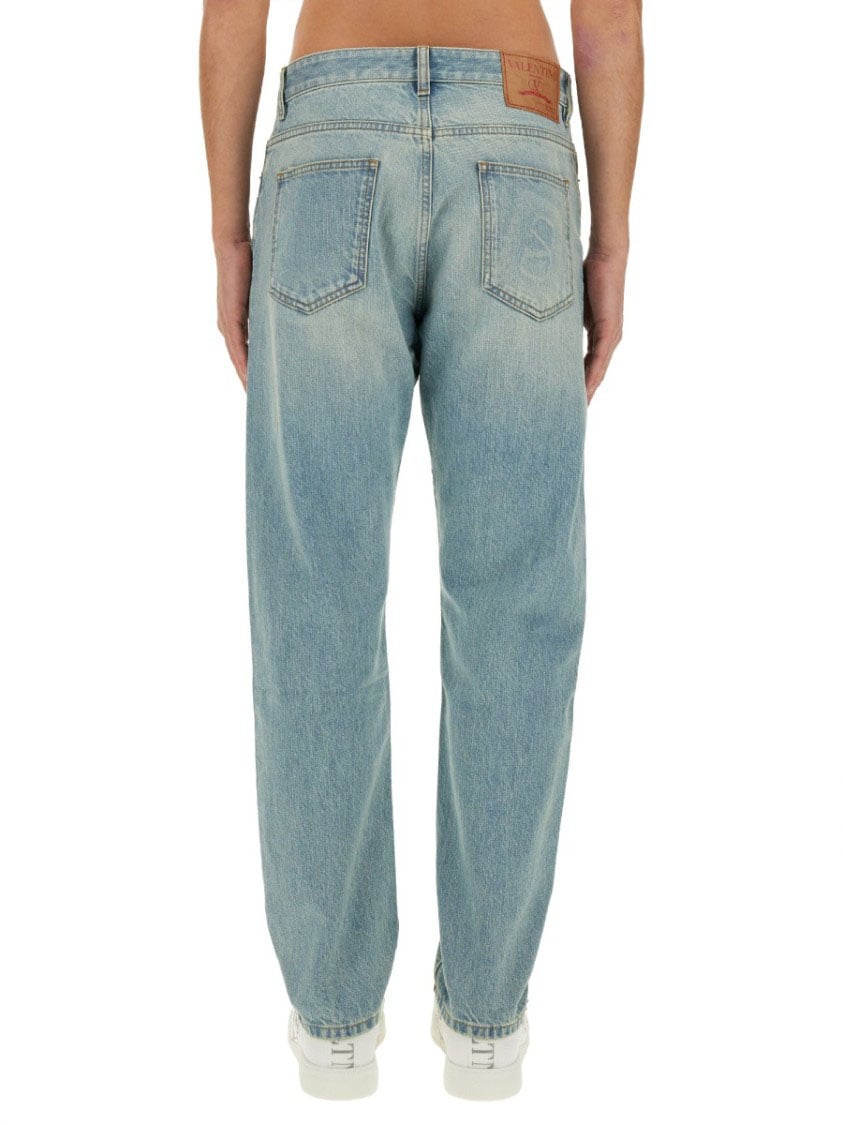 Valentino Light Wash Denim Pants Blauw