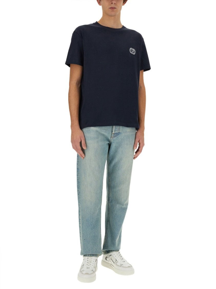 Valentino Light Wash Denim Pants Blauw