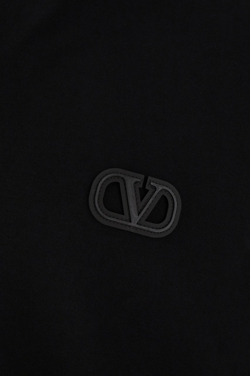 Valentino Valentino Black cotton blend sweatshirt Zwart