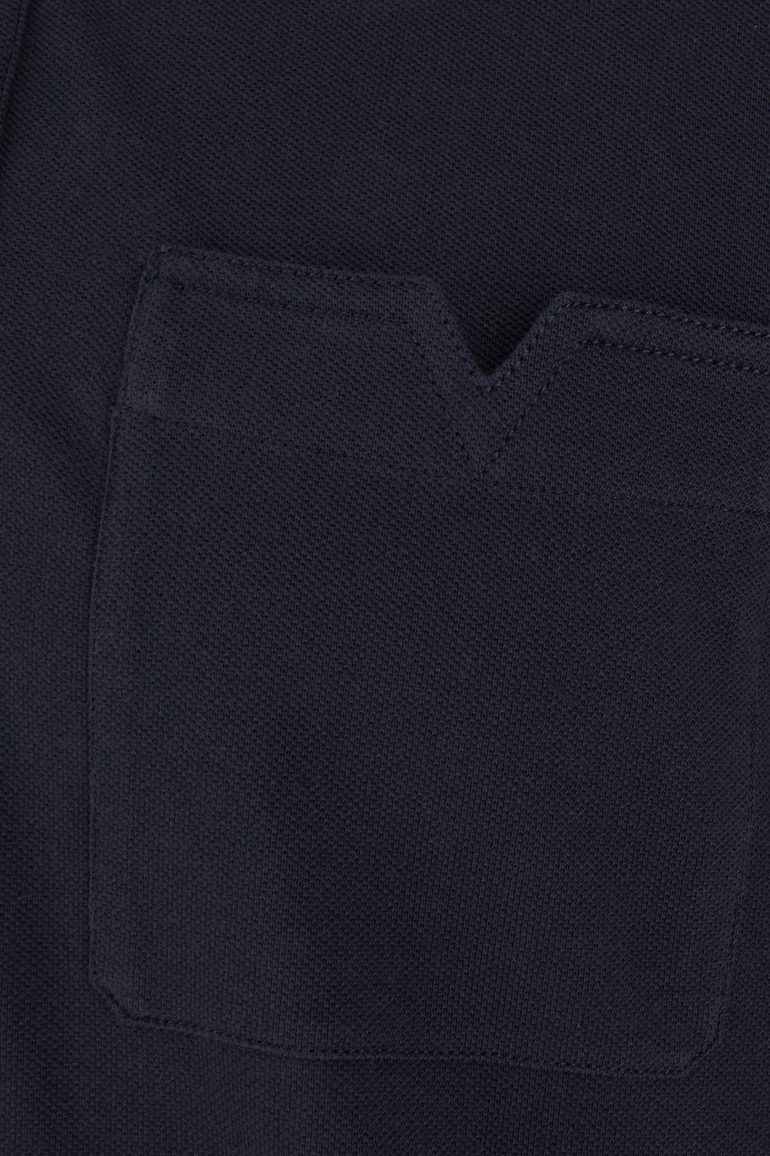 Valentino Valentino Navy blue piquet polo shirt Blauw