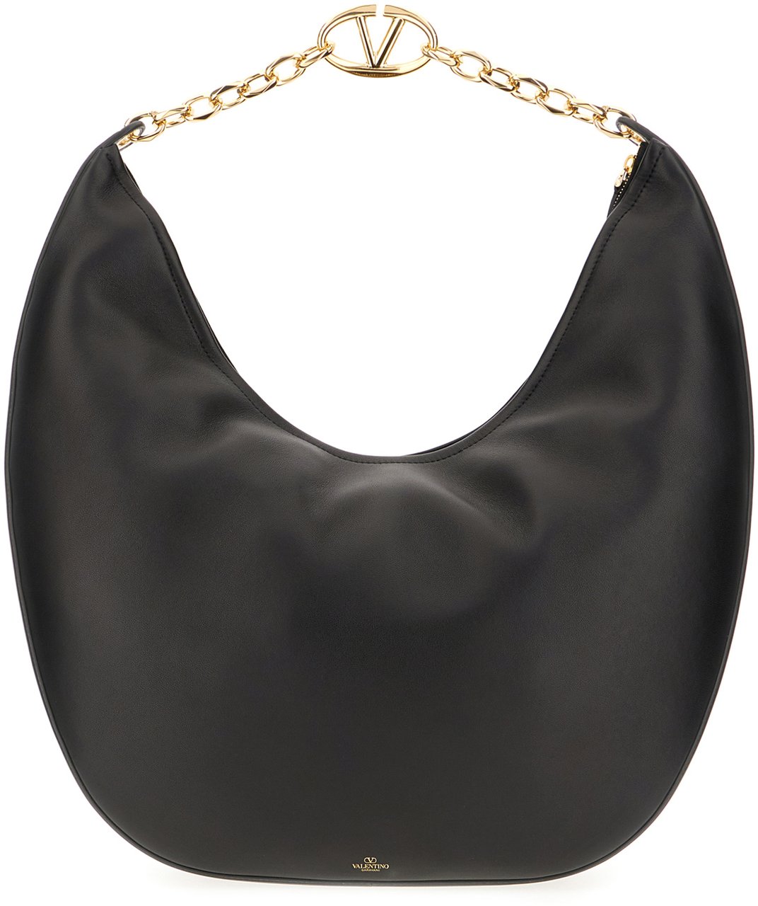 Valentino Valentino Black nappa leather VLogo Moon handbag Zwart