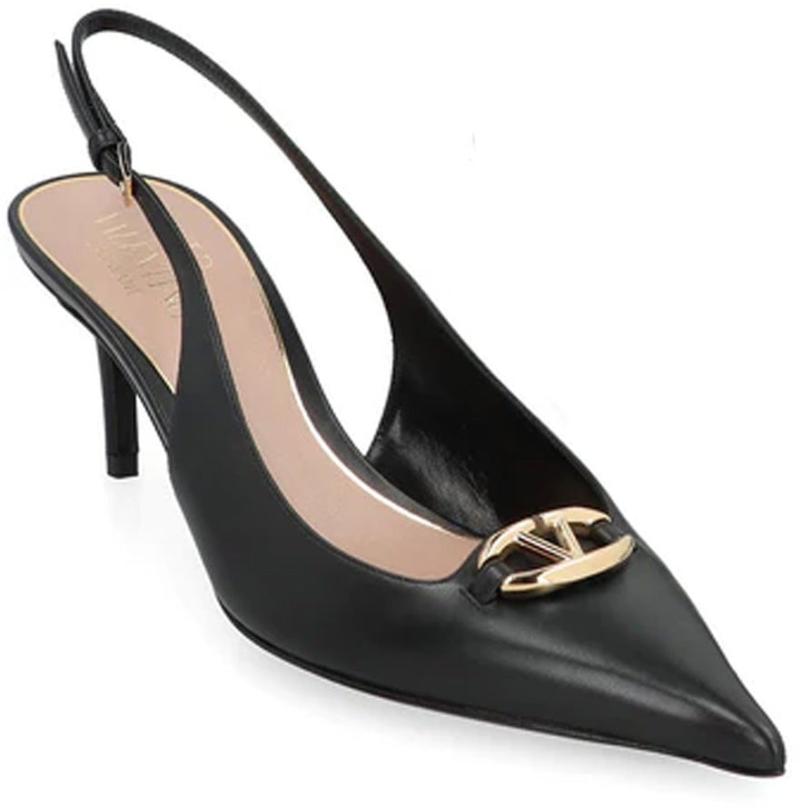 Valentino Valentino Garavani Leather Slingback Pumps Zwart