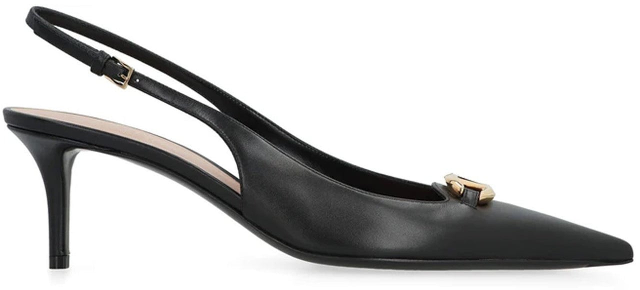 Valentino Valentino Garavani Leather Slingback Pumps Zwart
