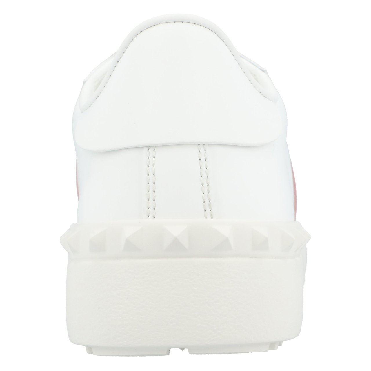Valentino Calfskin Sneakers With Contrasting Band And Rubber Studs Neutraal