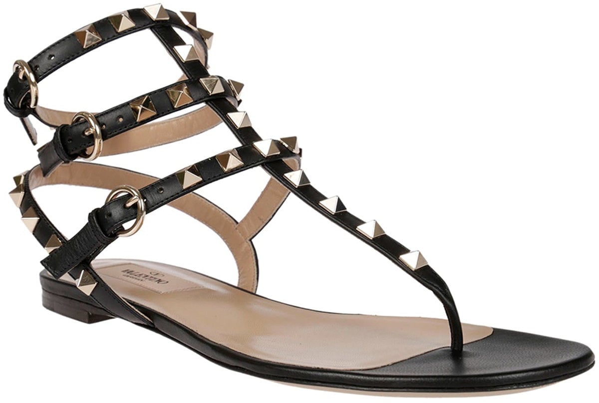 Valentino Valentino Garavani Rockstud Flip-Flop Sandals Zwart