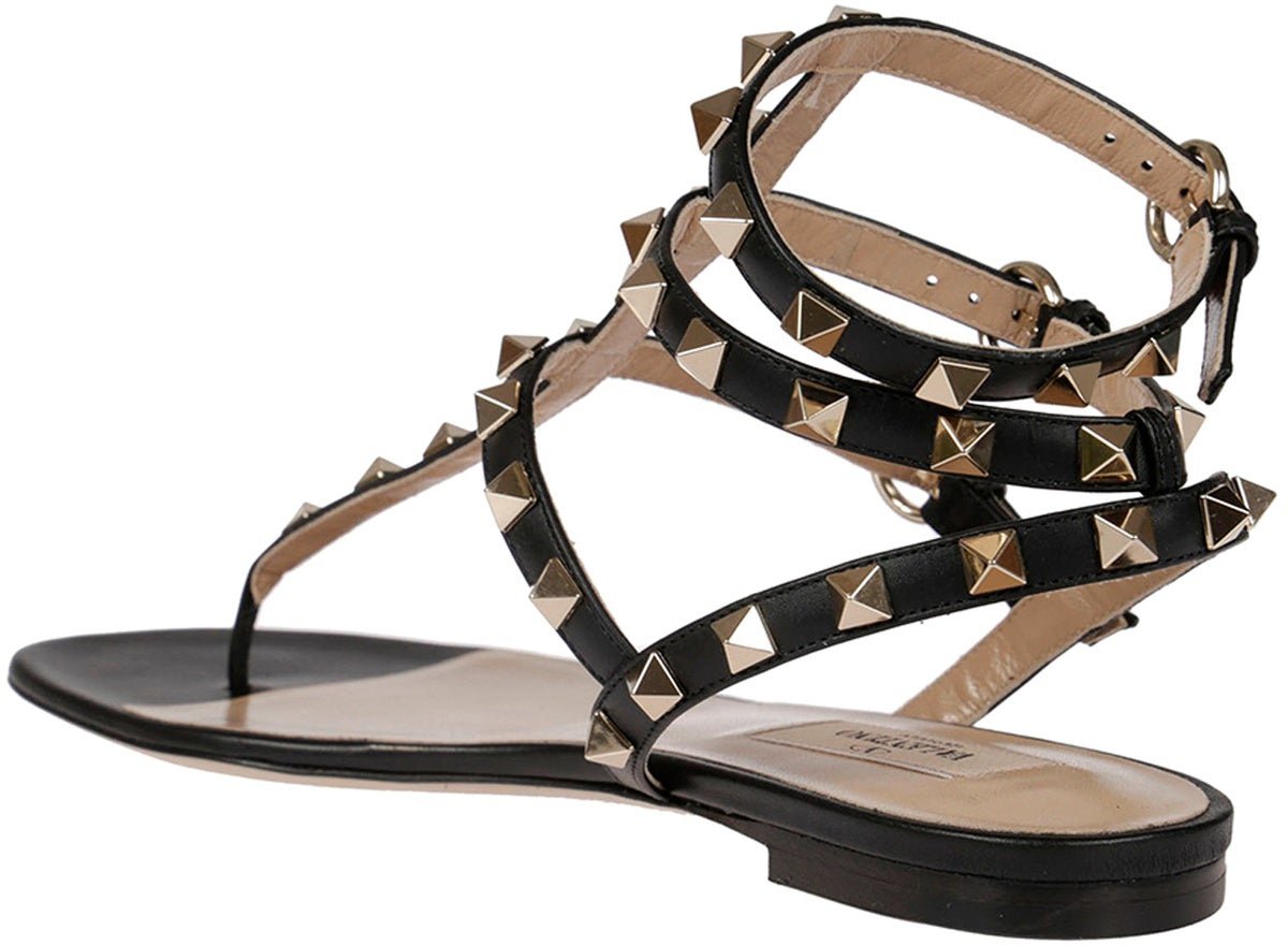 Valentino Valentino Garavani Rockstud Flip-Flop Sandals Zwart
